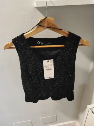Top lentejuelas ZARA XS