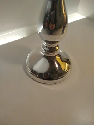 Portacandele in metallo con fiocco rosso