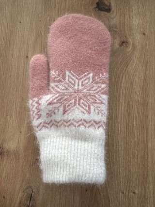 Manoplas de lana con diseño de copo de nieve