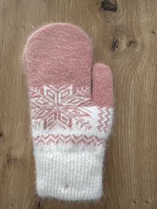 Manoplas de lana con diseño de copo de nieve