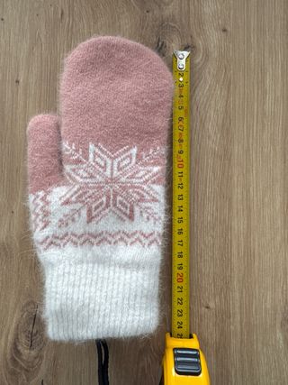 Manoplas de lana con diseño de copo de nieve