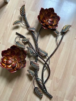 Decoración Pared Flor Metal Forja