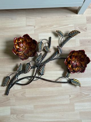 Decoración Pared Flor Metal Forja