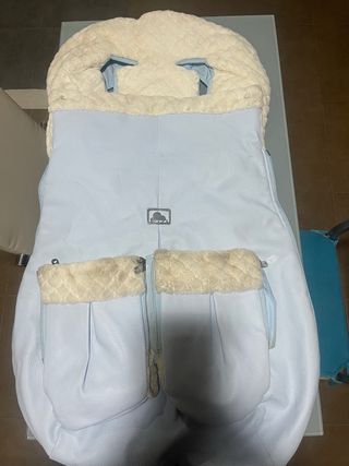 Saco Carro Bebé/Niño Azul Forro Peluche con guante