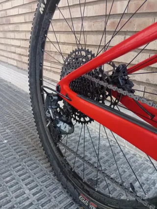 Bicicleta Montaña Doble Suspensión Roja Talla M
