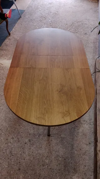 Mesa de cocina extensible madera y metal