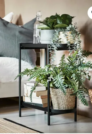 Macetero / Mesita auxiliar negra