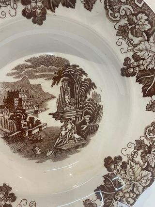 2 Platos La Cartuja de Sevilla Marrón