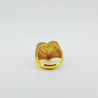 ANILLO CORAZON CON CIRCONITAS. Oro 18k.