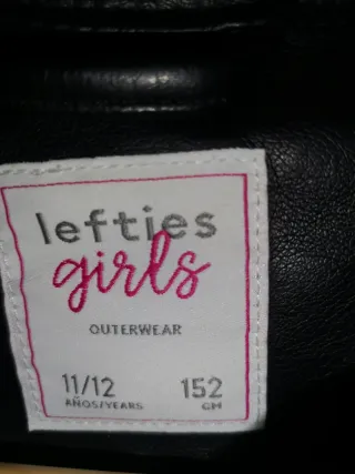 Cazadora polipiel negra niña