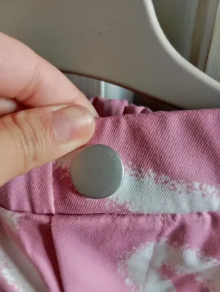 Pantalón ancho rosa con corazones de  niña de 9-10