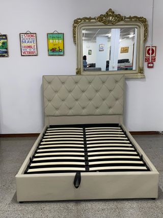 Cama canapé beige de 135 - entrega gratis!!