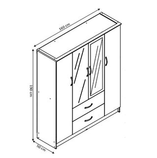 Armario dormitorio 4 puertas y 2 cajones