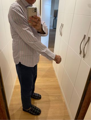 Camisa Hackett Rayas Azul, Morado y Blanco Talla L