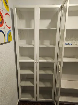 Pareja Vitrinas Madera Blanco