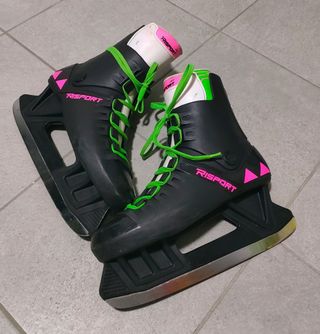 Pattini da ghiaccio Risport neri e verdi