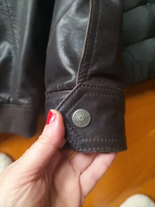 Chaquetón de piel para hombre elásticos en cintura