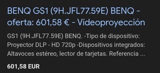 Proyector portátil BenQ GS1 LED 720p