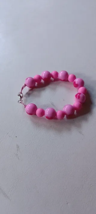 Bracciale donna fucsia con cuoricini