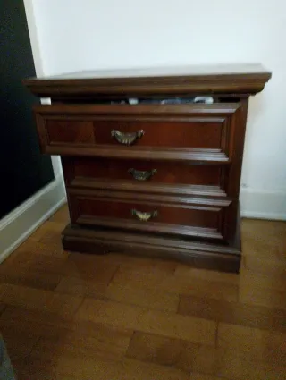 2 Comodini Vintage Legno Marrone