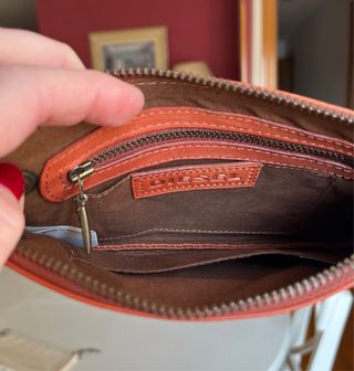 Bolso de mano Diesel piel grabada color teja