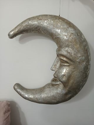 Decorazione Luna Crescente Cartapesta