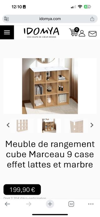 Mueble 9 casilleros Marceau 88x30x88