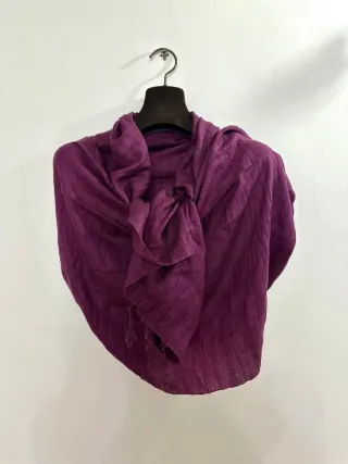 Sciarpa scialle fucsia e lana