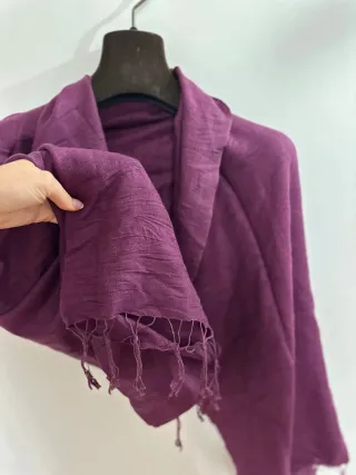 Sciarpa scialle fucsia e lana