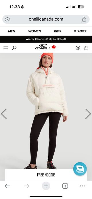 Chaqueta O'Neill Puffer Esquí Blanca