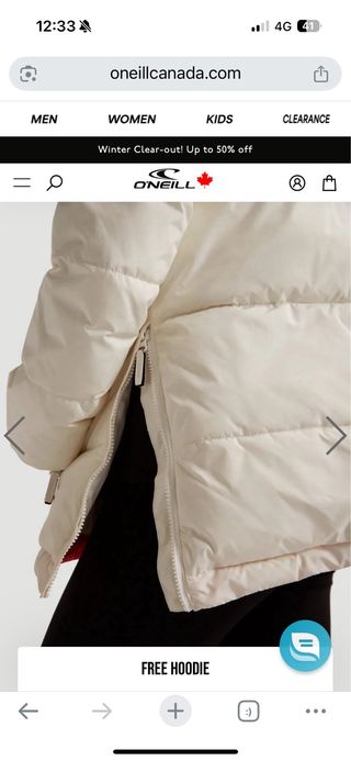 Chaqueta O'Neill Puffer Esquí Blanca