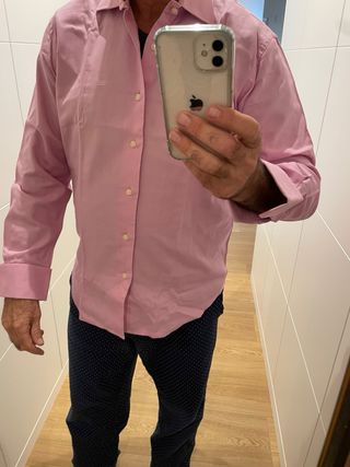 Camisa Pedro del Hierro Caballero Manga Larga Rosa