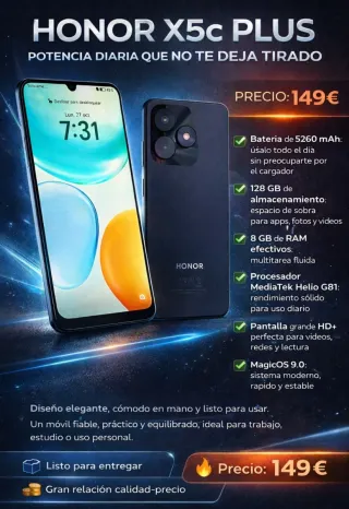 Honor X5c Plus 128GB Negro