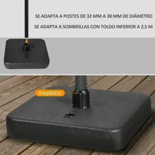 Base para sombrilla de jardín negra