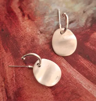 Pendientes Plata Cepillada Ovalados