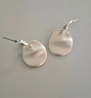 Pendientes Plata Cepillada Ovalados