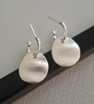 Pendientes Plata Cepillada Ovalados