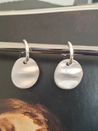 Pendientes Plata Cepillada Ovalados