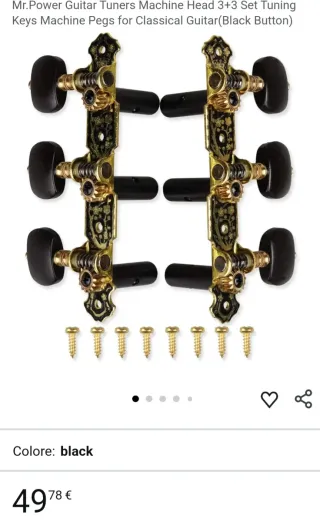 Meccaniche Accordatori per Chitarra