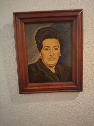 Cuadro antiguo retrato mujer