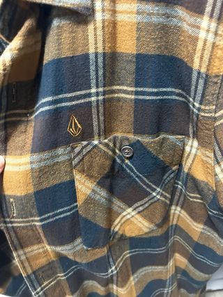 Camisa Volcom cuadros azul y marrón Talla L