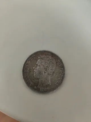 Moneda 5 Pesetas 1871 Amadeo I