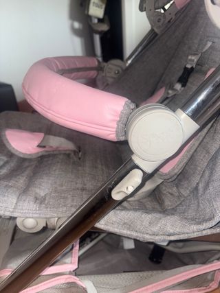 Silla de paseo Bebecar rosa y gris