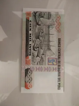 100.000 Intis Peruanos 1989