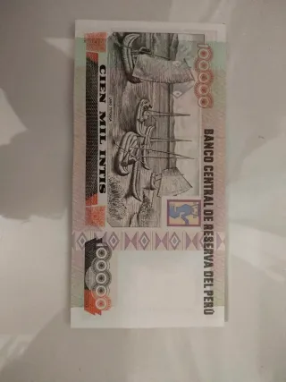 100.000 Intis Peruanos 1989