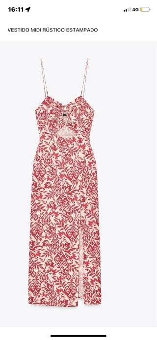 Vestido Midi Estampado Zara