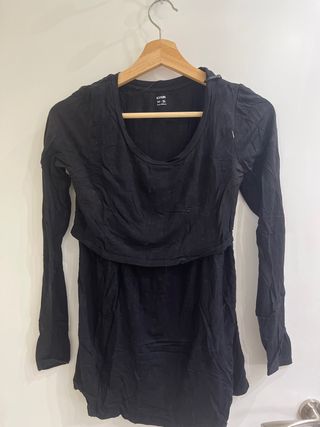 Camiseta lactancia Kiabi negra Talla XS