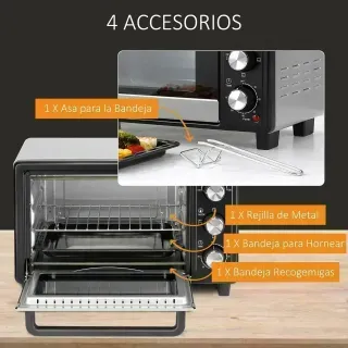Horno Eléctrico Portátil 16L 1400W