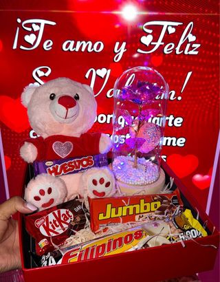 Regalo San Valentín Oso Peluche y Chocolate