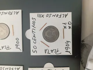 Lote monedas plata Alfonso XIII varios años